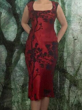 Arden B 100% Silk Tree print dress